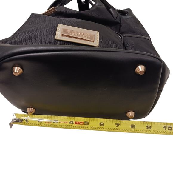 Yoga Tote Backpack VERSACE Parfum Gold LOGO BLACK Drawstring Bucket Zucca - Picture 15 of 16